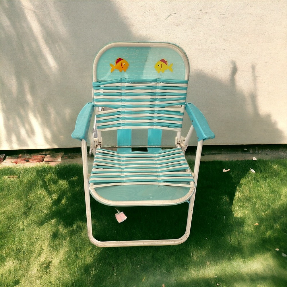 Jelly PVC Vinyl Tubing Y2K Vintage Plastic Folding Lawn‎ Beach Chair Kids